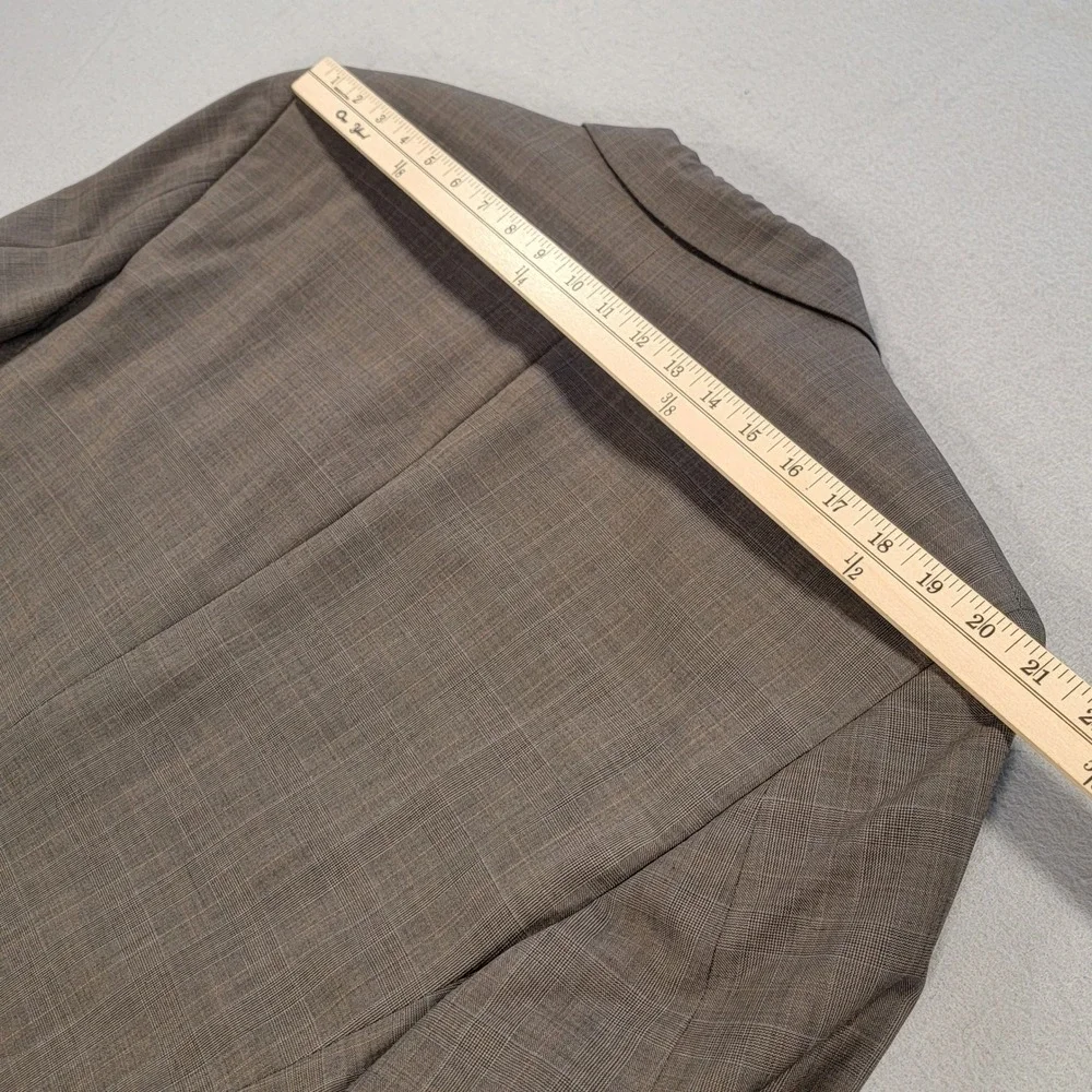 Jos A Bank Sport Coat 100% Wool Blazer Brown Glen Plaid Two Button Men's 44R